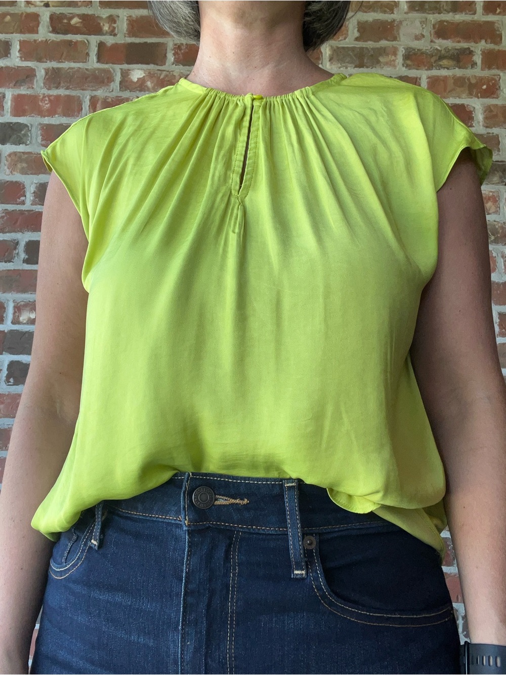 RACHEL Olive Green Pleated Women's Blouse